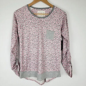 Cuddl Duds Cat Print PJ Shirt